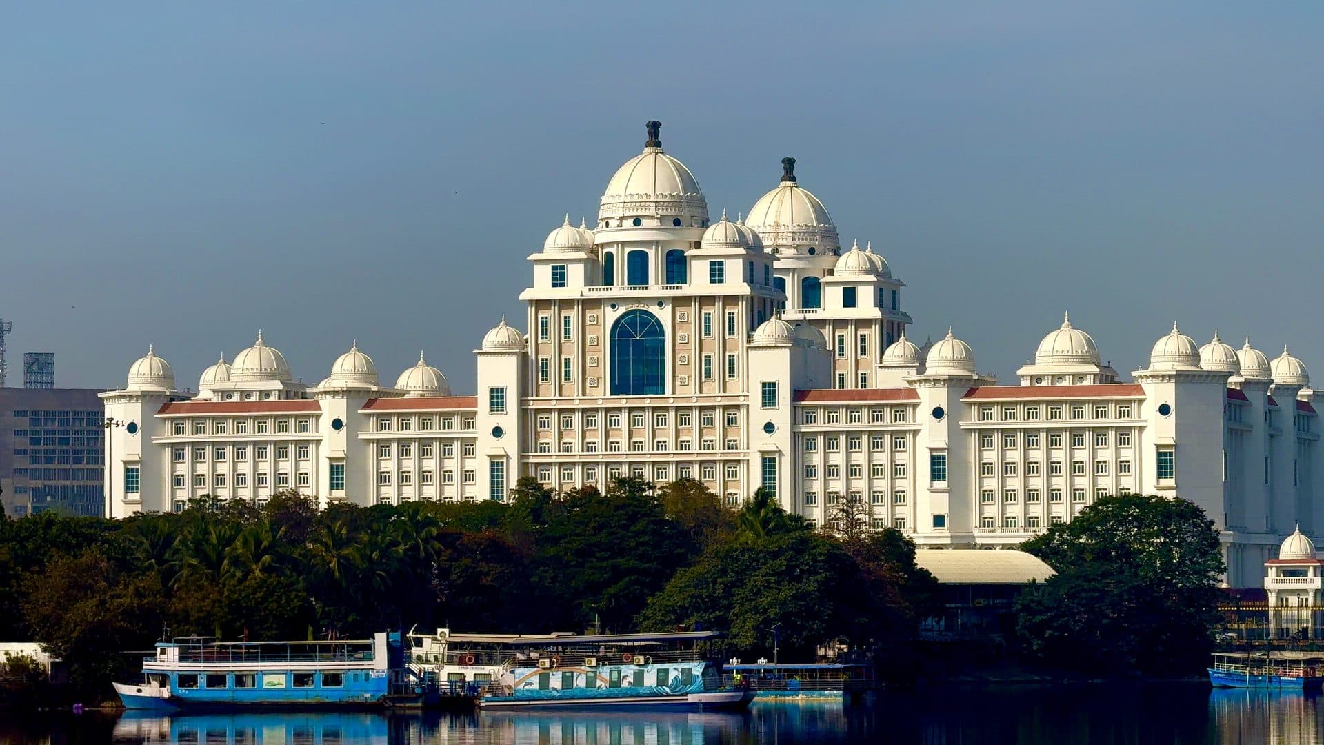 A domed waterfront building in the afternoon light